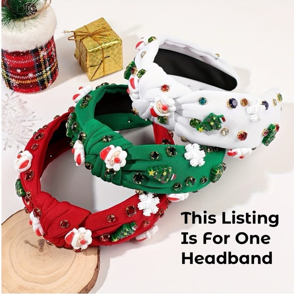 Fesvitive Holiday Santa and Snowflake and Christmas Tree Headband $25